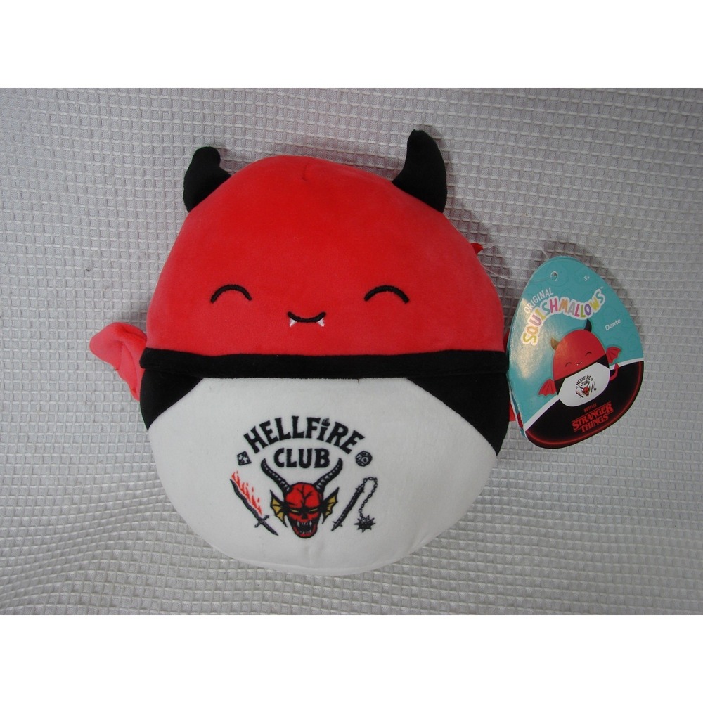 NEW 2025 Squishmallows Stranger Things Dante the Red Bat Hellfire Club Tee